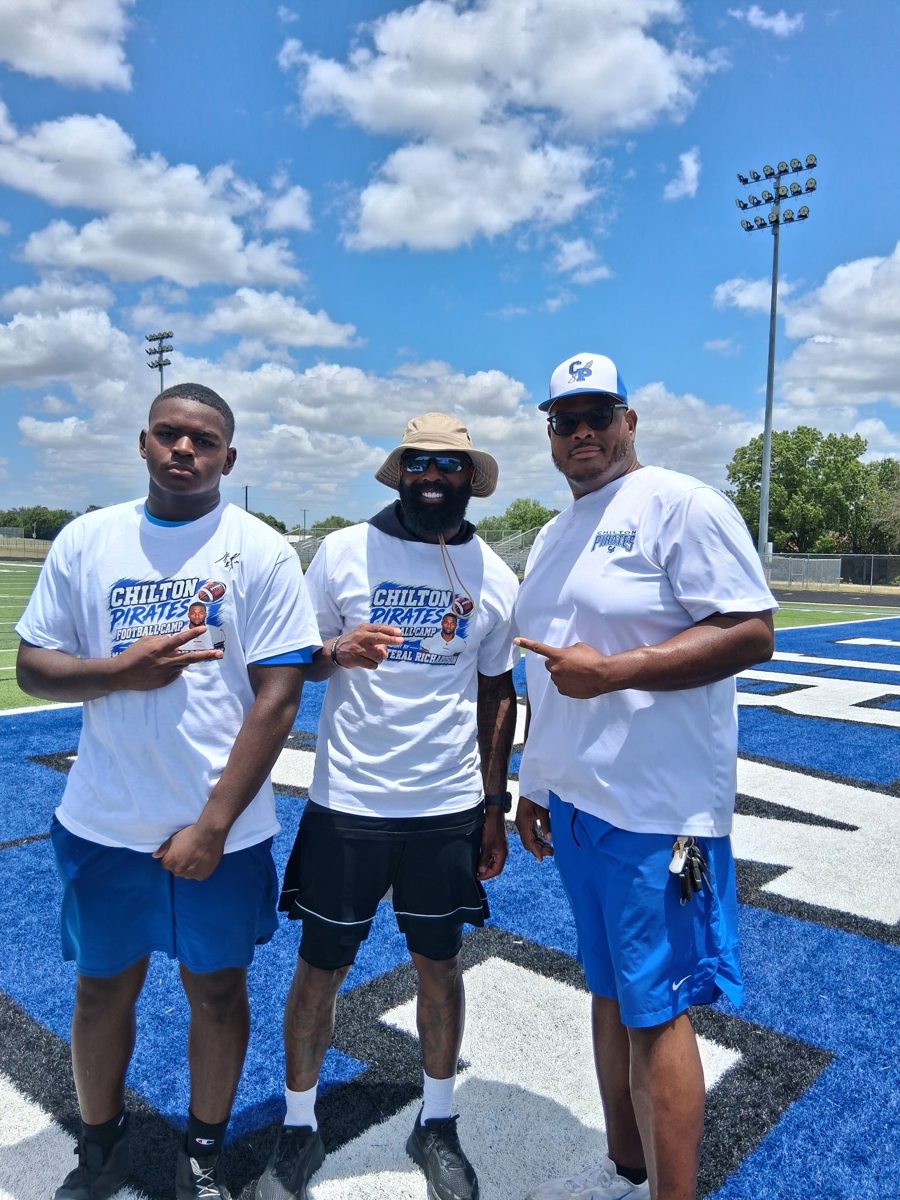 Matterial Richardson with player and Chilton coach